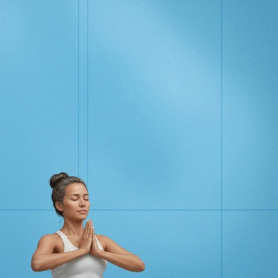 Person meditating or practicing mindfulness in a serene setting, symbolizing stress relief for digestive health