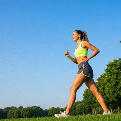 Person exercising outdoors, symbolizing improved gut health