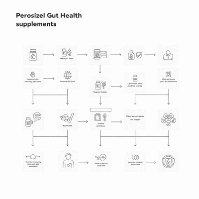 Flowchart showing a personalized decision tree for choosing gut health supplements